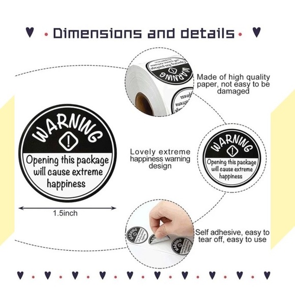 🆑 Black & White Happiness Stickers 50qty - Picture 2 of 5